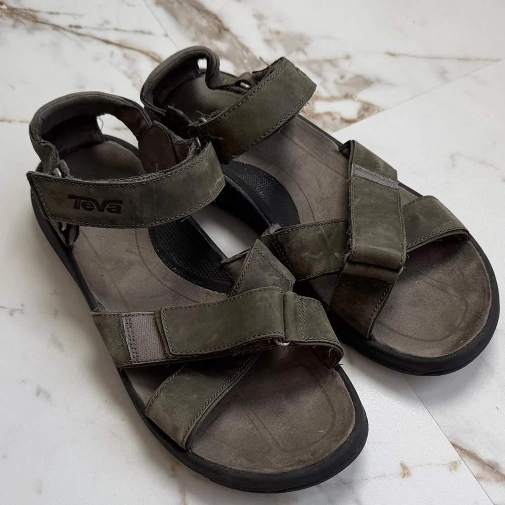 Teva Men's Olive Green Brown Strappy Sandals